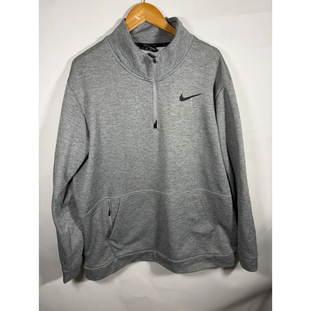 Nike Dri-FIT Mens XXL Grey Heather Quarter Zip Pullover‎ Standard Fit Sweatshirt